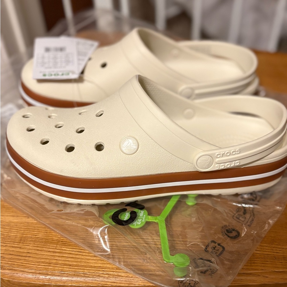 Crocs Crocband Gum Clog Men's Sandals Beige Brown US 9 MPN 212756-2MD